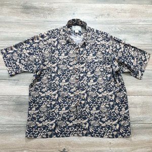 Hana Bay Mens XL Short Sleeve Shirt Hawaiian Tropical Vacation Pool Relax Casual